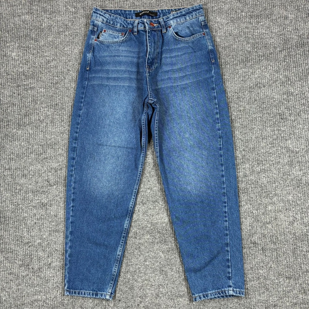 Catch Womens Jeans Size 32 Blue Denim Stretch Straight Leg High Rise Casual